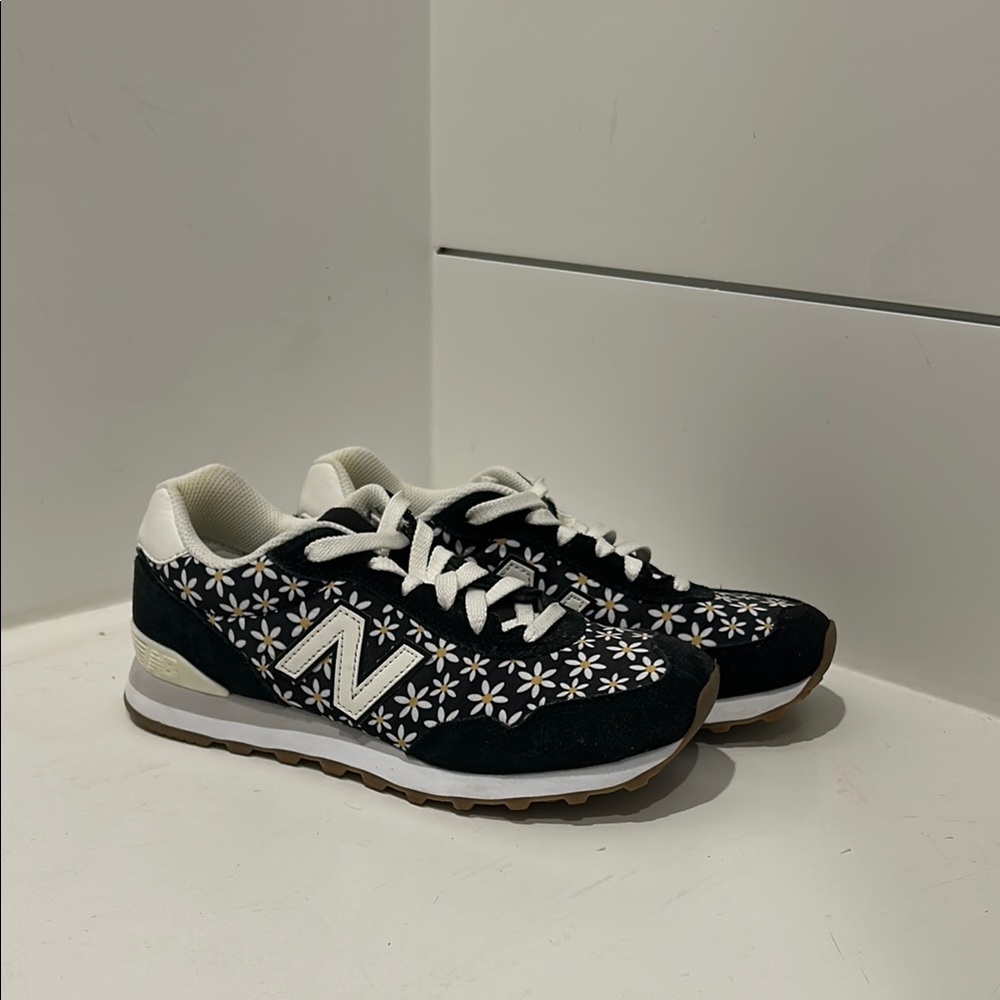 New Balance Black Floral Sneakers